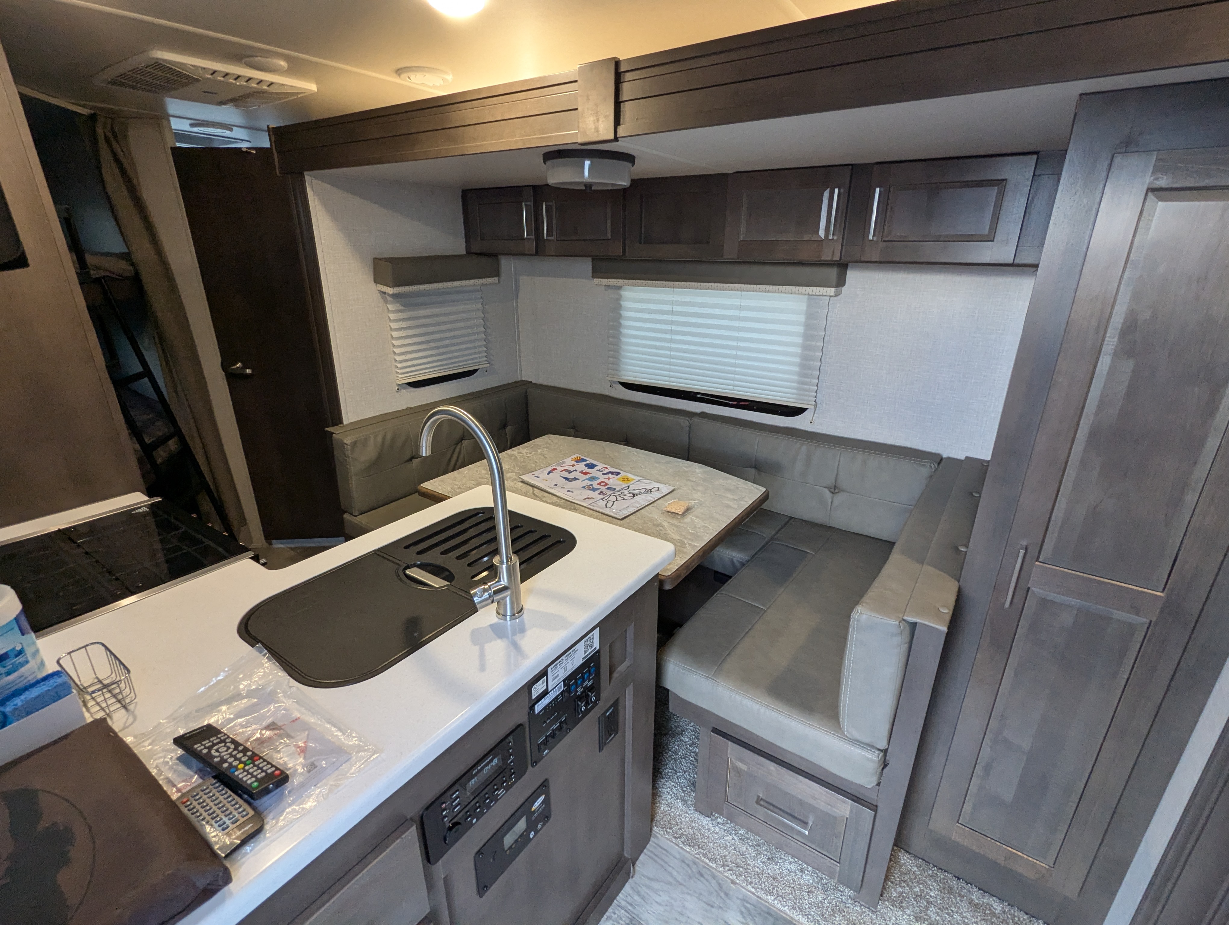 Kitchen and dinette from entry door